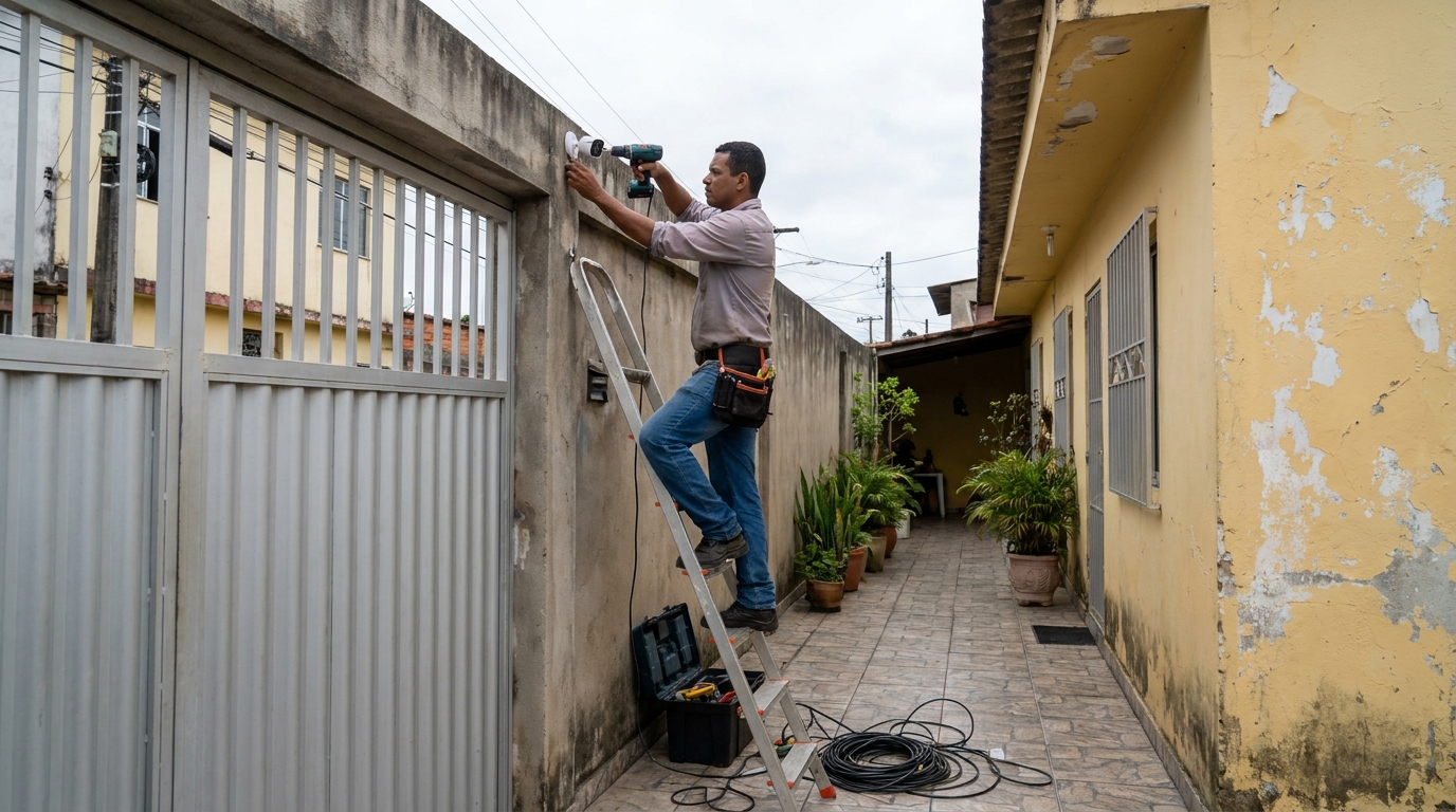 Passagem de cabeamento em Vitória da Conquista‑BA